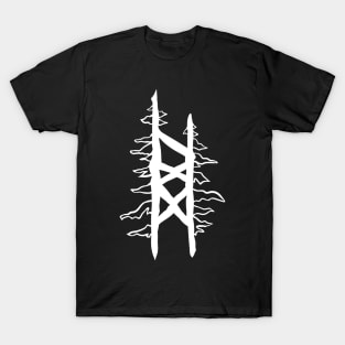 White Magic Rune Conifer Trees "Friendship with Trees Bindrune" T-Shirt